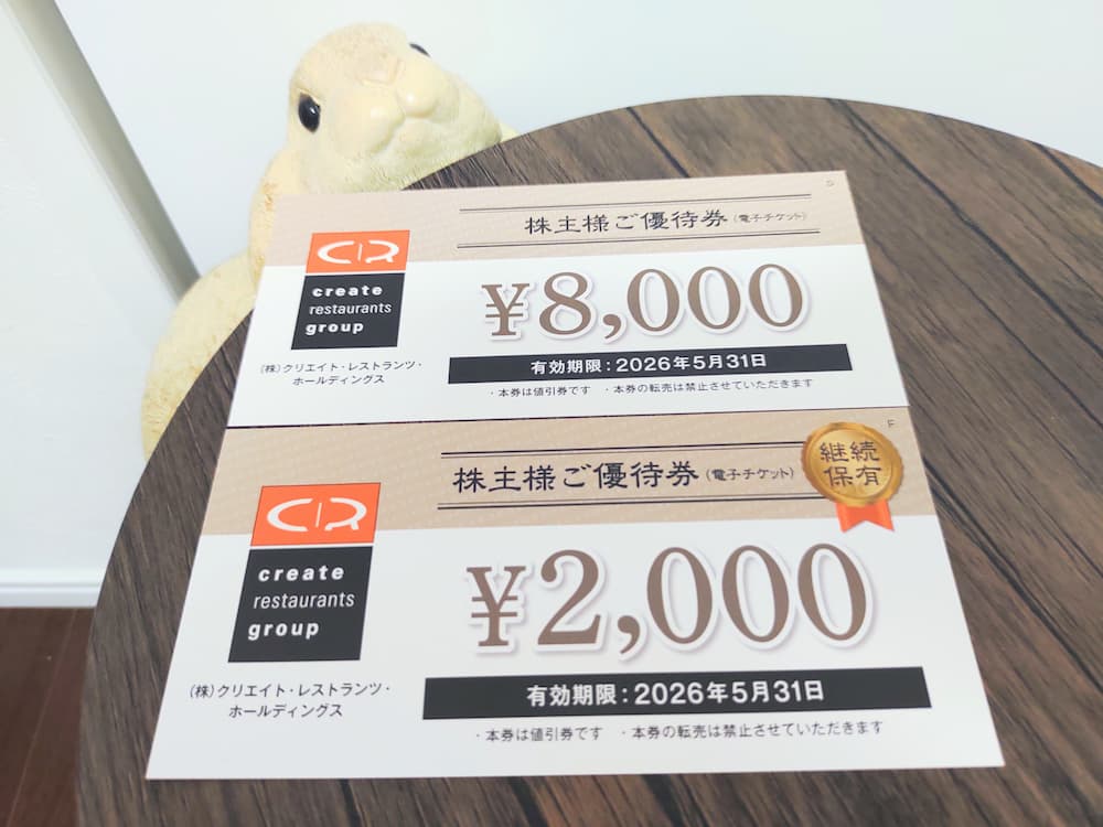 202508クリエイト・レストランツ・ホールディングス株主優待券