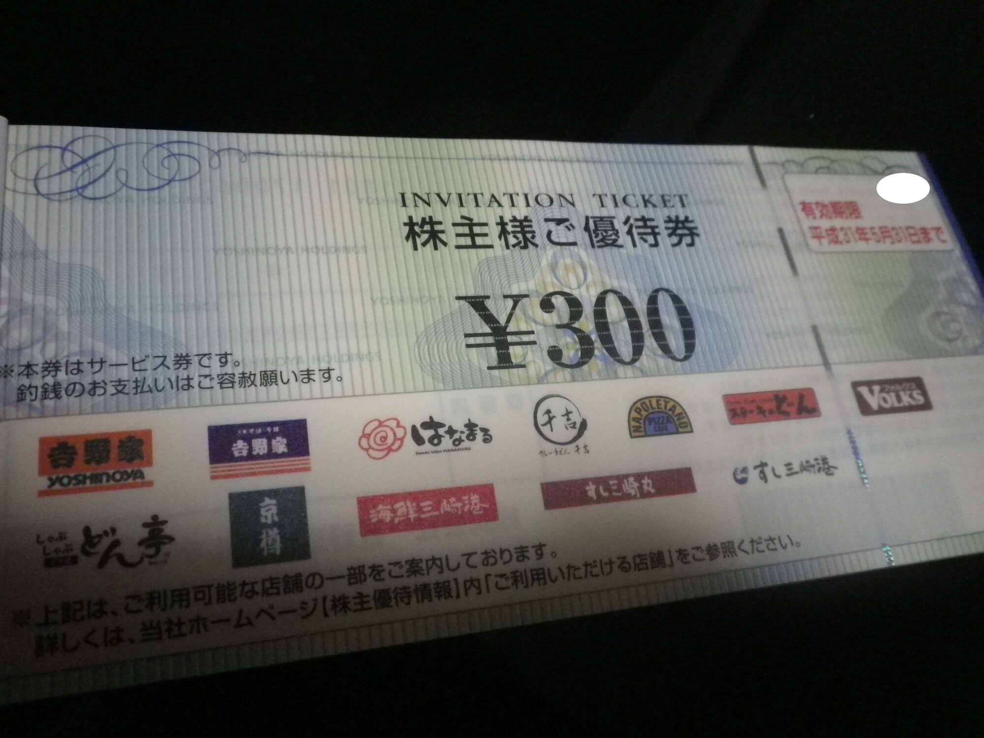 201802吉野家優待券画像