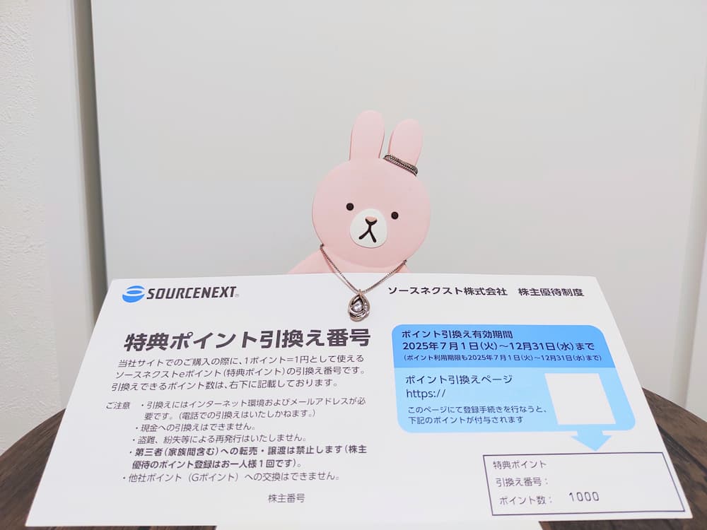 202503ソースネクスト株主優待案内|特典ポイント引換番号