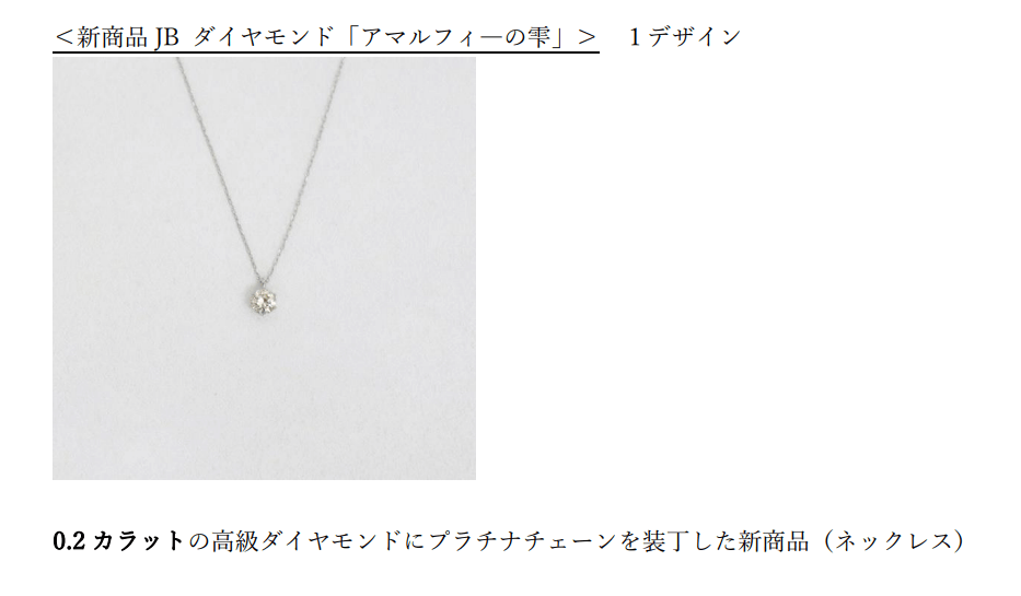 アマガサ優待品｜新商品 JB ダイヤモンド「アマルフィ―の雫」